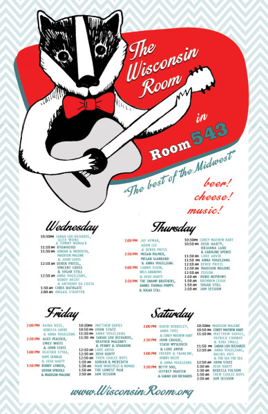 Wisconsin Room schedule 2016